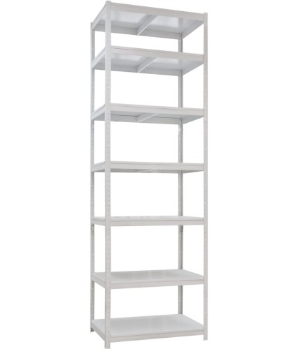 Regał półkowy wciskany RMW7-2 z siedmioma półkami metalowymi 80 kg