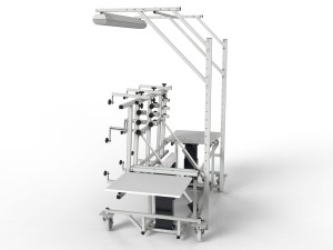 Tilting assembly table 90° for prefabrication of electrical and control cabinets and boards