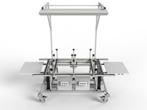 Tilting assembly table 90° for prefabrication of electrical and control cabinets and boards