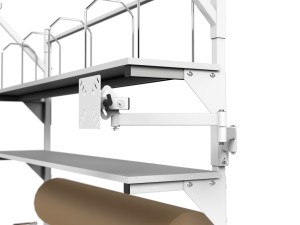 SPR packing table with shelves, lighting, rollers and PC accessories