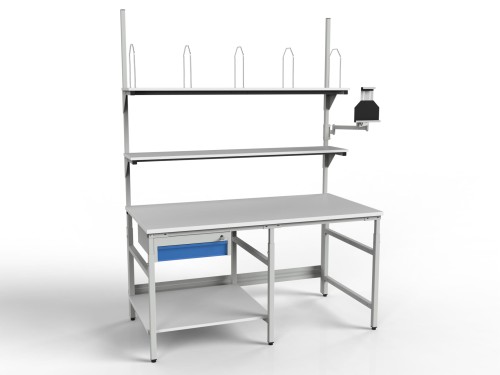 SPR picking table with tablet holder, shelves and drawer