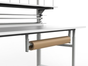 Large SPR packing table with three shelves, separators and lighting