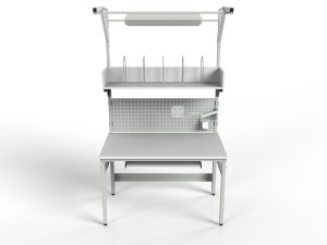 SPR packing table with lighting, shelf and PC accessories