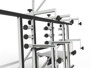 Tilting assembly table 90° for prefabrication of electrical and control cabinets and boards