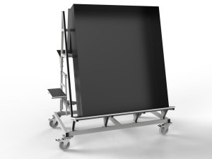 Mobile rack for assembly of control cabinets, electrical boards and industrial automation