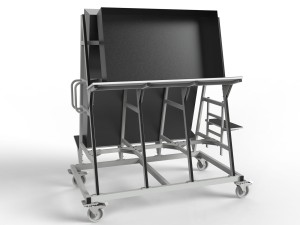 Mobile rack for assembly of control cabinets, electrical boards and industrial automation