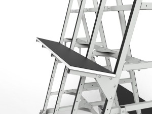 Mobile rack for assembly of control cabinets, electrical boards and industrial automation