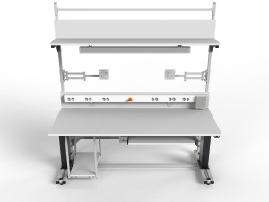 Laboratory table with electric height adjustment