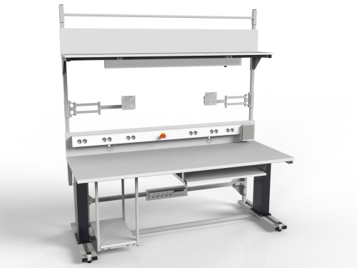 Laboratory table with electric height adjustment