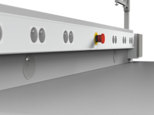 Laboratory table with electric height adjustment