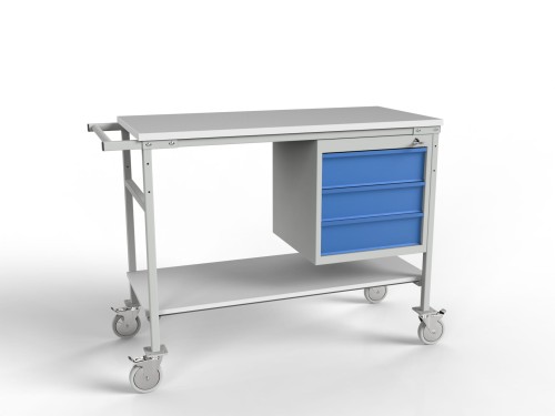Workshop trolley WN-02 1200x975x550 mm with cupboard and shelf