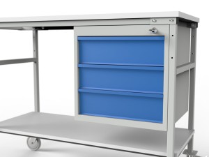 Workshop trolley WN-02 1200x975x550 mm with cupboard and shelf