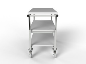 Wózek magazynowy WER z trzema półkami i regulowanym blatem