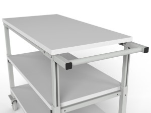 Wózek magazynowy WER z trzema półkami i regulowanym blatem