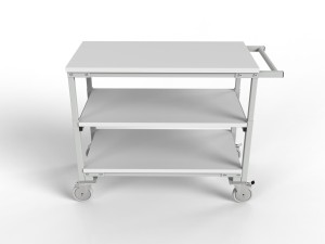 Wózek magazynowy WER z trzema półkami i regulowanym blatem