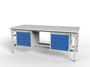 SMW2K2 workshop table 2000/1500x900x800 mm with two cabinets