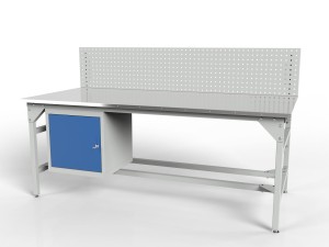 SMWK 2000x900 mm workbench with a load capacity of 1000 kg with a tool cabinet