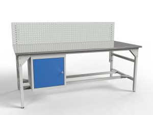 SMWK 2000x900 mm workbench with a load capacity of 1000 kg with a tool cabinet
