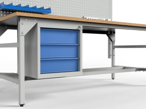 SMWK1C 2000/1500x900x800 mm workbench with two perforated walls and lighting