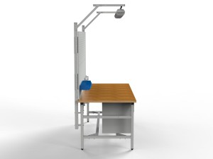 SMWK1C 2000/1500x900x800 mm workbench with two perforated walls and lighting