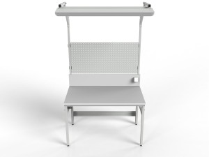Stół montażowy ESD 1500x900 mm SMRC ze ścianką perforowaną i oświetleniem