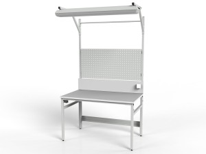 Stół montażowy ESD 1500x900 mm SMRC ze ścianką perforowaną i oświetleniem