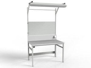 Stół montażowy ESD 1500x900 mm SMRC ze ścianką perforowaną i oświetleniem