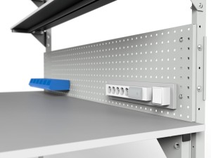 Workbench SMWPC 2000/1500x900x800 mm with two perforated shelves and lighting