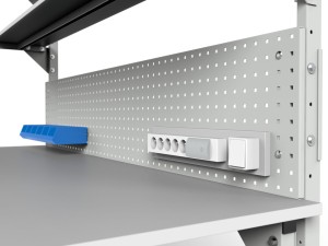 SMWPCK1 workbench 2000/1500x900x800 mm with two shelves, a cabinet and lighting