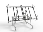 Rack for prefabrication of control cabinets with up to 55° inclination