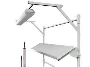 SPR 1600x800 packing table with rotating platform, wrapping machine and central lighting