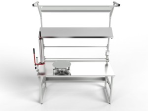 SPR 1600x800 packing table with rotating platform, wrapping machine and central lighting