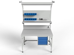 SMWPK1C workbench 2000/1500x900x800 mm with containers, cabinet and lighting