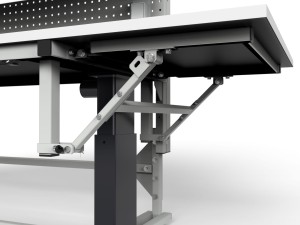 SMREPC-0820 electrically adjustable assembly table with lighting and folding side shelves