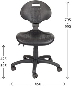 Lab industrial chair - dimensions