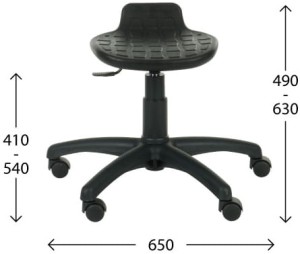 Krzesło przemysłowe Lab Stool - wymiary