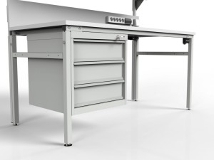 Stół montażowy ESD 1500x700 mm SMPK-0715-ESD z szafką narzędziową