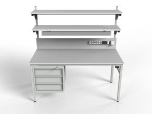 Stół montażowy ESD 1500x700 mm SMPK-0715-ESD z szafką narzędziową