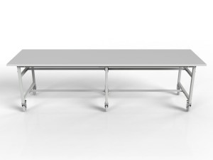 Mobile 2700x750 mm workbench with manual height adjustment