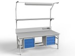 SMWPCK1 workbench 2000/1500x900x800 mm with two tool cabinets and lighting