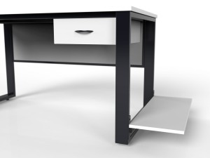 Nowoczesne biurko loftowe z szufladą i półką na komputer