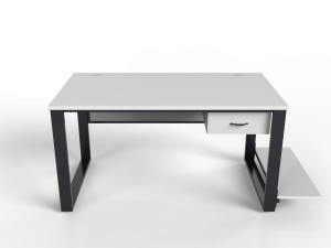 Nowoczesne biurko loftowe z szufladą i półką na komputer