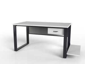 Nowoczesne biurko loftowe z szufladą i półką na komputer