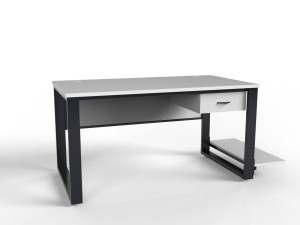 Nowoczesne biurko loftowe z szufladą i półką na komputer