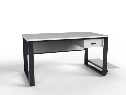 Nowoczesne biurko loftowe z szufladą i półką na komputer