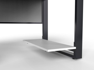 Industrialne biurko w zestawie z szafką na kołach - półka na komputer