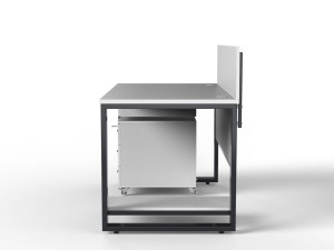 Industrialne biurko w zestawie z szafką na kołach