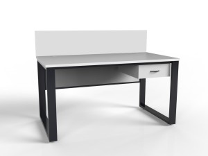 Biurko industrialne z szufladą i tylną ścianką