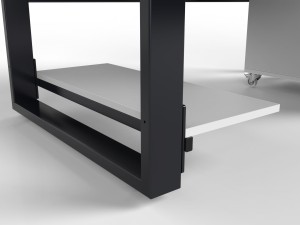 Nowoczesne biurko loftowe - półka na komputer