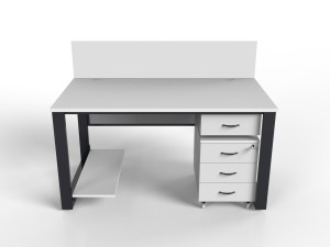 Nowoczesne biurko loftowe z szufladą i kontenerkiem na kołach